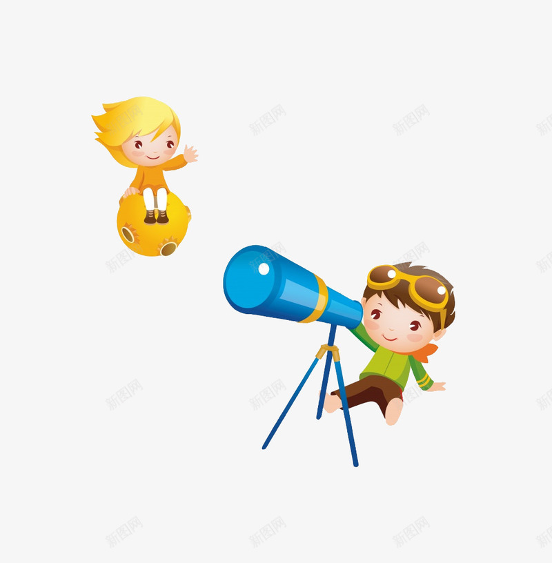 看望远镜的小孩png免抠素材_88icon https://88icon.com png素材 卡通画 小孩 望远镜