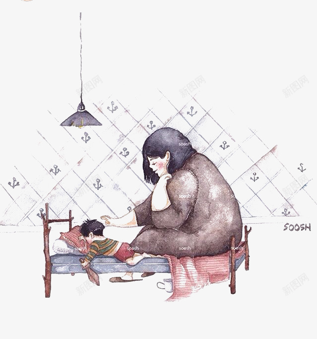 妈妈哄小孩png免抠素材_88icon https://88icon.com 卡通 母婴 母子 水彩 温馨