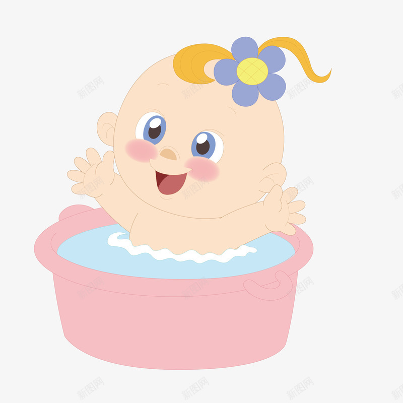 手绘卡通婴儿洗澡png免抠素材_88icon https://88icon.com 卡通 婴儿 手绘 手绘卡通婴儿洗澡 洗澡 粉色
