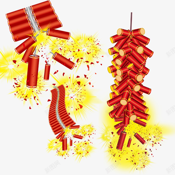 春节过年红色的鞭炮png免抠素材_88icon https://88icon.com 新年鞭炮免抠素材 春节节日素材 红色鞭炮 节日放鞭炮素材