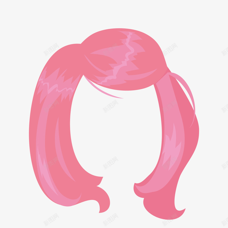 粉色女孩短款假发png免抠素材_88icon https://88icon.com 卡通 女假发 短款