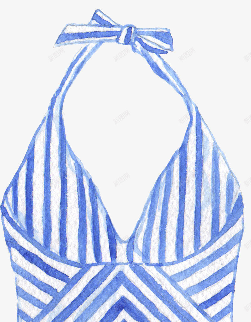 蓝色游泳衣png免抠素材_88icon https://88icon.com png图形 png装饰 游泳衣 蓝色条纹 衣服 装饰