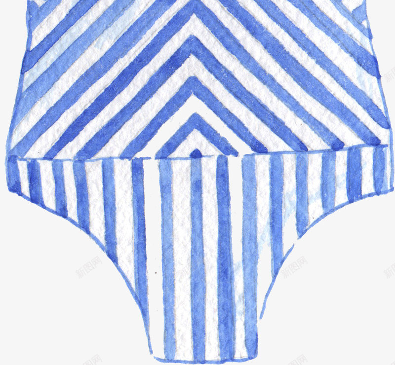 蓝色游泳衣png免抠素材_88icon https://88icon.com png图形 png装饰 游泳衣 蓝色条纹 衣服 装饰