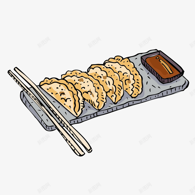 美味饺子手绘矢量图ai免抠素材_88icon https://88icon.com 创意 卡通 手绘 简单 美味 食物 饺子 矢量图