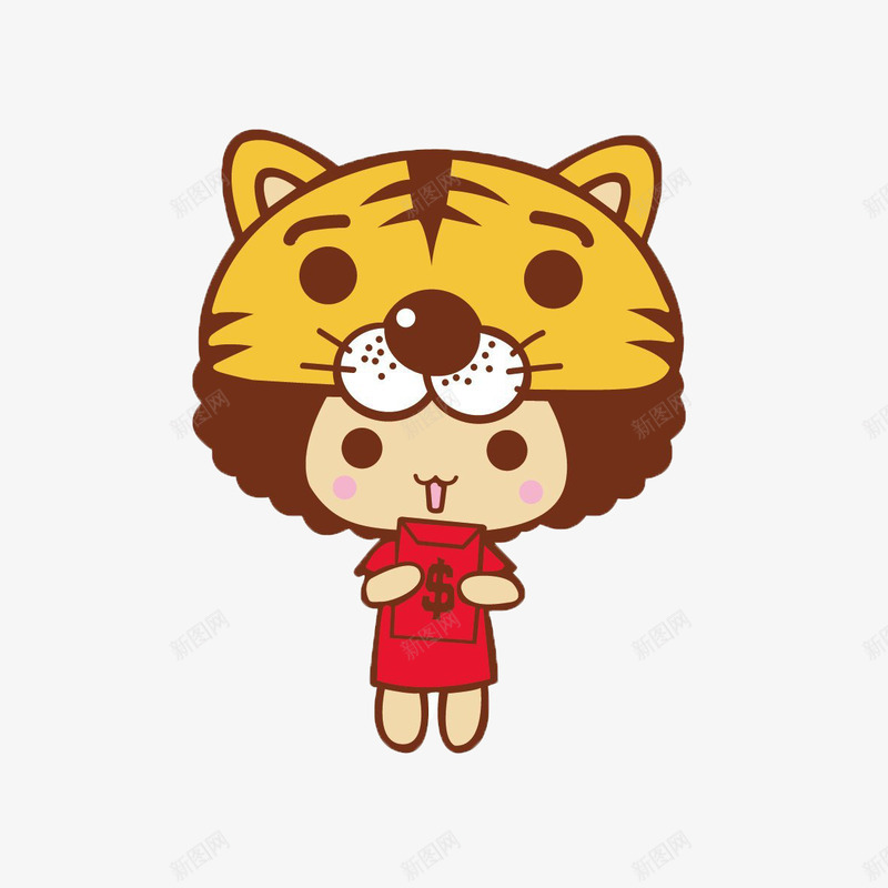 戴帽子的小孩png免抠素材_88icon https://88icon.com 可爱 可爱小虎 小虎帽 黄色