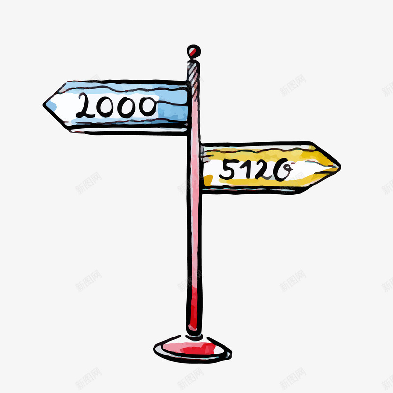 一个手绘的路程指向牌矢量图ai免抠素材_88icon https://88icon.com 国外旅游 地域文化 小巷 摄影 旅游 旅游摄影 特色 街道 路标 矢量图