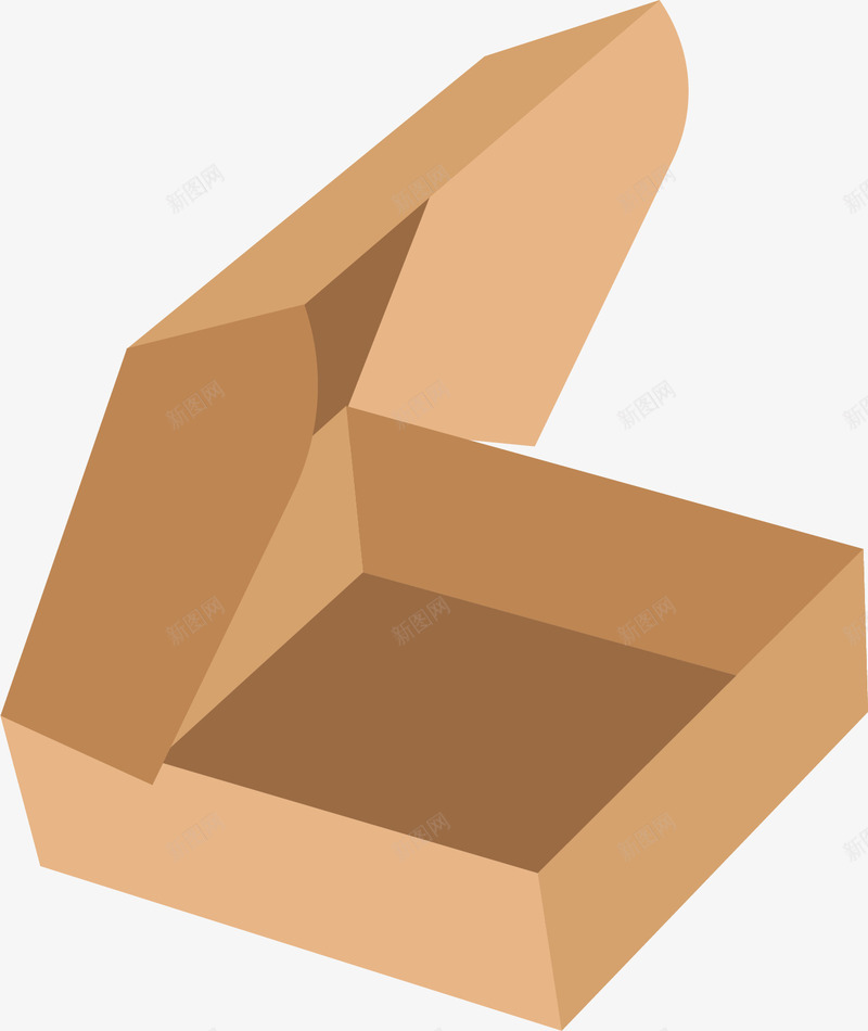 打开的快递纸箱盒子矢量图ai免抠素材_88icon https://88icon.com 快递箱子 快递纸盒 打开的纸盒 物流快递 矢量png 纸盒 矢量图