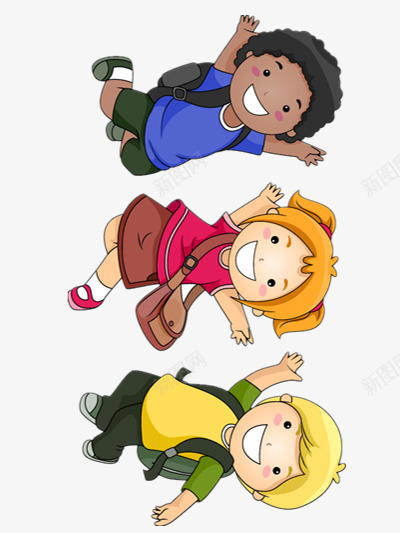 小孩上学去png免抠素材_88icon https://88icon.com 书包 斜挎包 红色 蓝色
