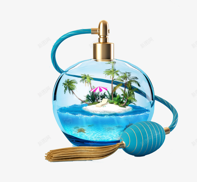 香水png免抠素材_88icon https://88icon.com 创意 景观 水晶球 海 香水