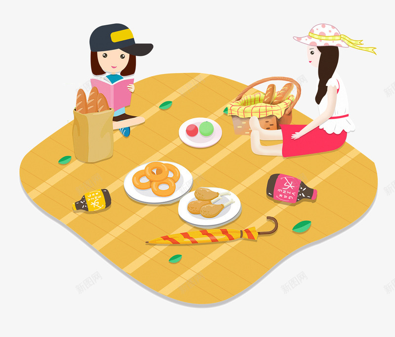 春季户外踏春野餐psd免抠素材_88icon https://88icon.com 卡通 女孩 户外 春季 春季户外踏春野餐 踏春 野餐