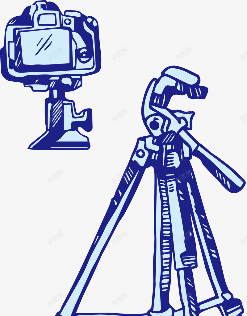 手绘涂鸦蓝色单反png免抠素材_88icon https://88icon.com 三脚架 单反 取景器 手绘涂鸦 摄像机 摄影机 数码产品 照相机 蓝色 视频录制 视频拍摄