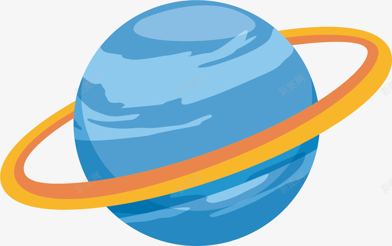 蓝色圆形迷你风格土星环png免抠素材_88icon https://88icon.com 土星环 星球环 矢量土星环 蓝色圆形 蓝色星球 迷你风格