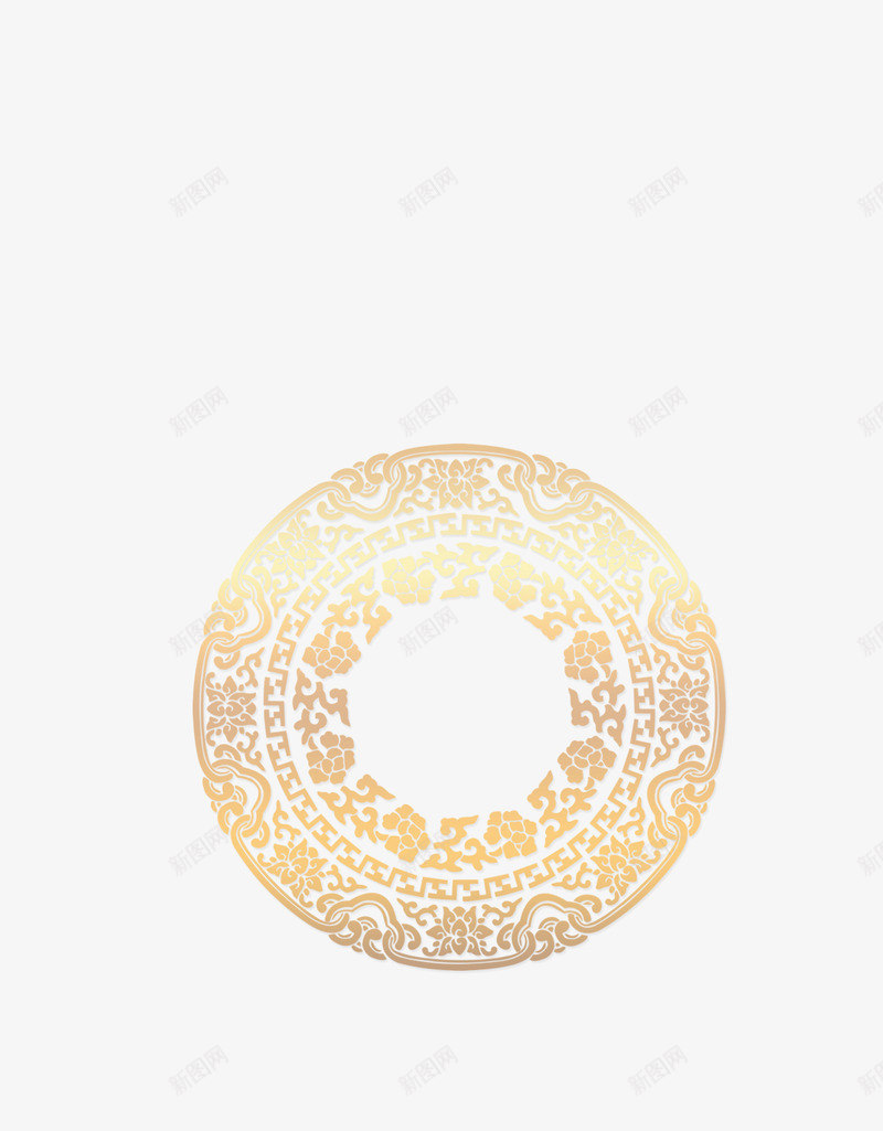 金色圆环背景png免抠素材_88icon https://88icon.com 中国风 圆环 背景 金色
