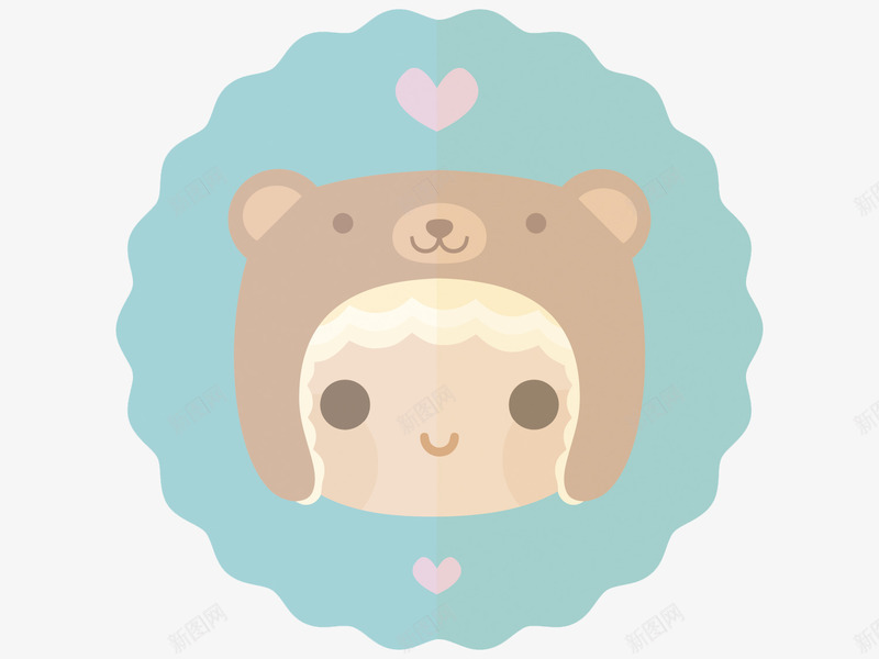 小孩头像矢量图eps免抠素材_88icon https://88icon.com 卡通 头像 小孩 小孩PNG矢量图 小孩免扣PNG图 小熊帽子 手绘 爱心 矢量小孩 矢量图