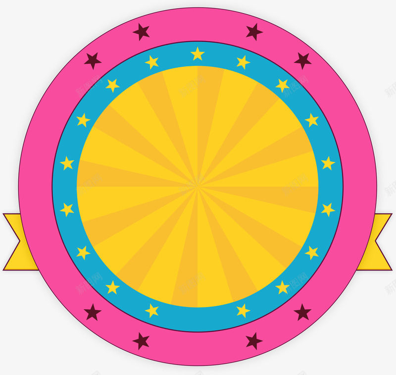 卡通圆环产品背景边框png免抠素材_88icon https://88icon.com 产品背景边框 卡通边框 圆形边框 圆环 展示框边框 边框