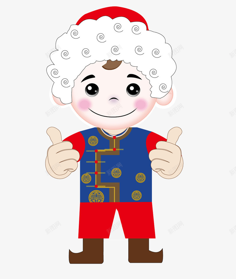 喜庆的人矢量图ai免抠素材_88icon https://88icon.com 卡通 喜庆 小孩 戴帽子的人 欢乐 点赞 矢量素材 矢量图