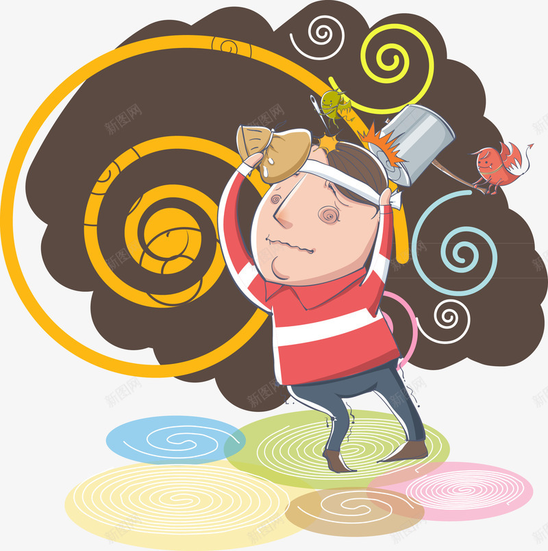 卡通小孩生病png免抠素材_88icon https://88icon.com 冰袋 卡通 小孩 生病