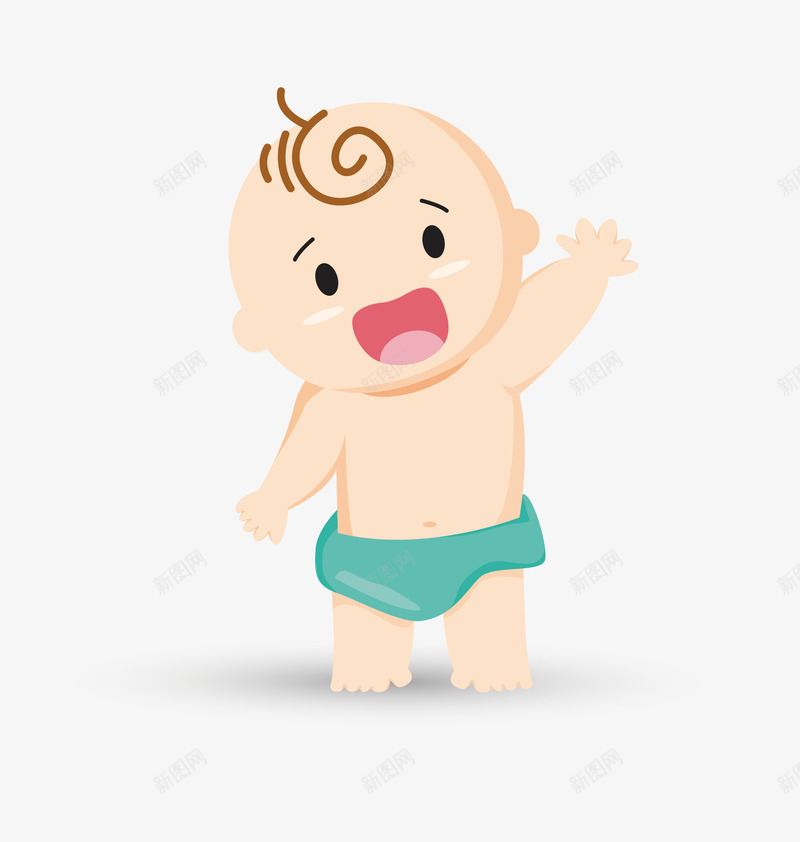 小孩矢量图ai免抠素材_88icon https://88icon.com 可爱的小婴儿 眼泪汪汪 矢量图