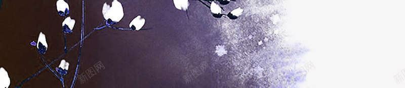 蓝紫色清新花枝边框纹理png免抠素材_88icon https://88icon.com 免扣PNG 清新 花枝 蓝紫色 边框纹理
