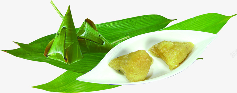 端午节剥粽子粽叶装饰png免抠素材_88icon https://88icon.com 端午节 粽叶 粽子 装饰