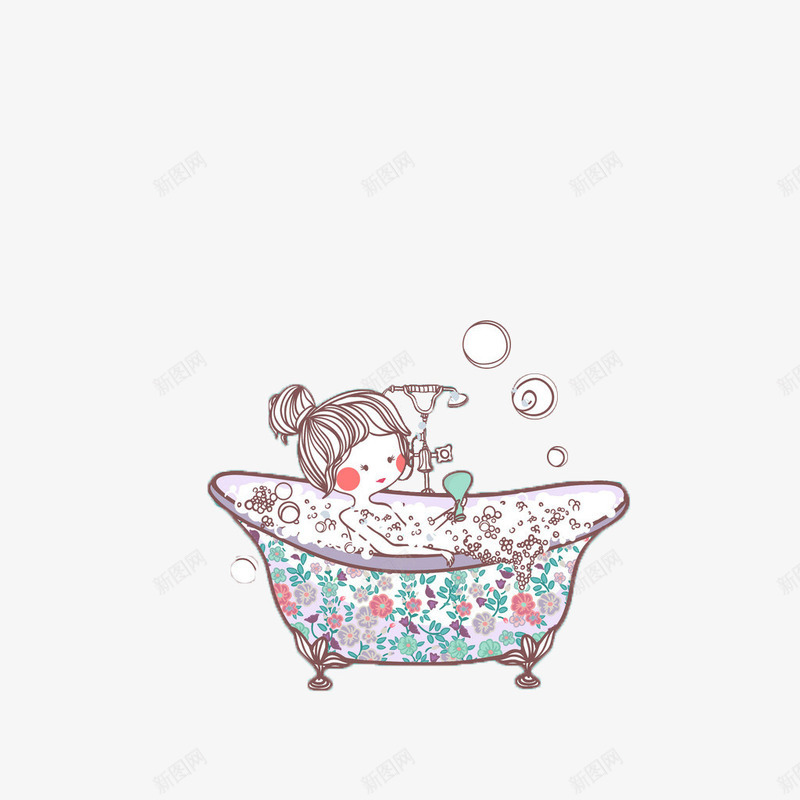 小女孩洗澡花纹png免抠素材_88icon https://88icon.com 女孩 宝宝洗澡 泡泡 花纹 装饰图案