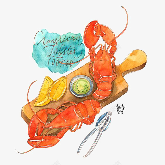 龙虾png免抠素材_88icon https://88icon.com 卡通 手绘 料理 料理插图 柠檬 柠檬虾 虾钳