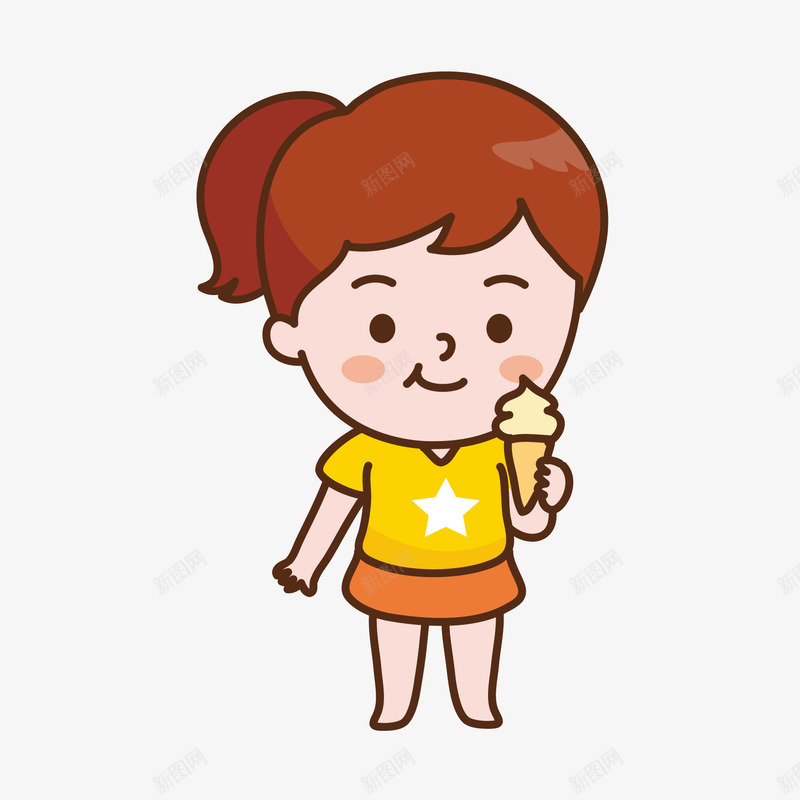 吃冰淇淋的女孩png免抠素材_88icon https://88icon.com 儿童 儿童节 冰淇淋 卡通 可爱 夏天 姿势 孩子 幼儿 手绘 沙滩 海 海边