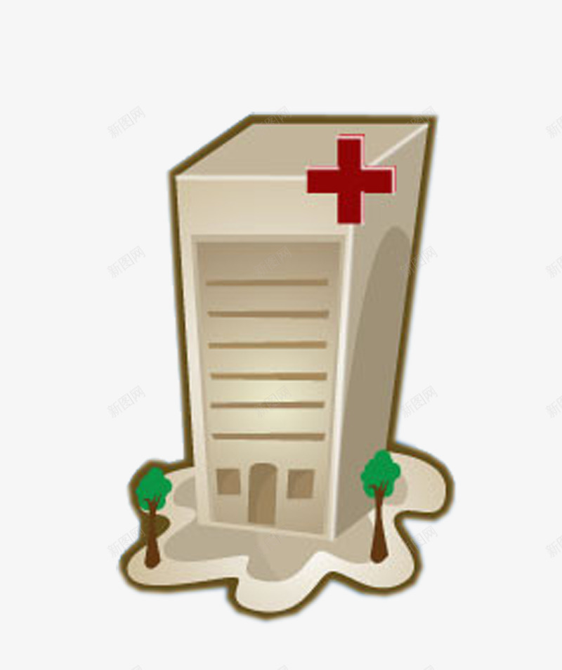卡通医院大楼png免抠素材_88icon https://88icon.com 健康 医院 医院大楼 卡通医院 大楼 红色十字