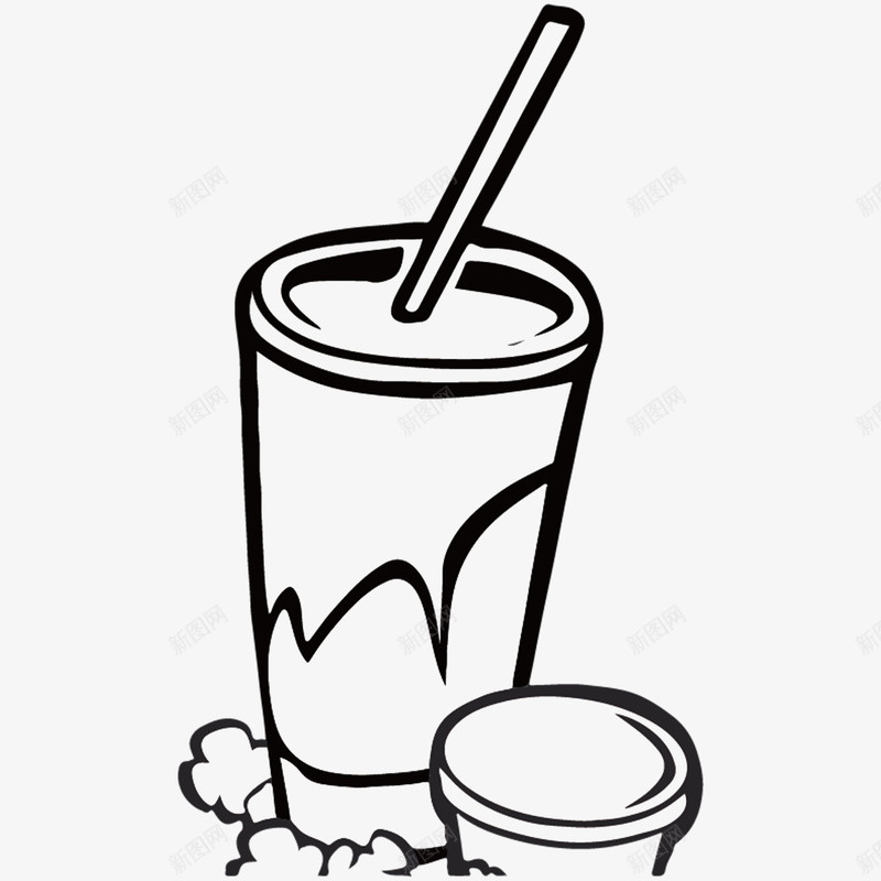 简单黑色线条饮料简笔画png免抠素材_88icon https://88icon.com 卡通饮料 咖啡 爆米花 线稿 饮料 饮料简笔画 黑色线条