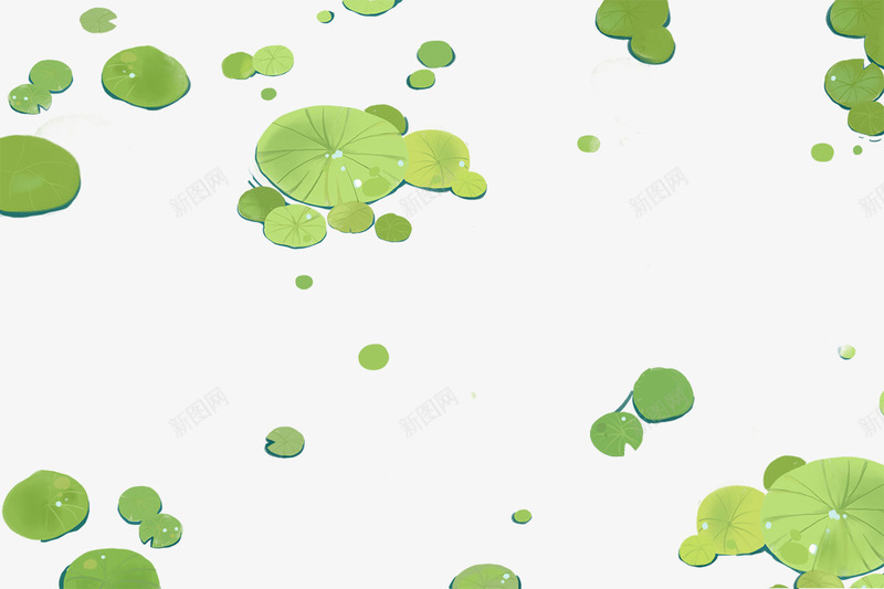 手绘清新装饰插图夏日荷塘荷叶png免抠素材_88icon https://88icon.com 夏日 手绘 插画 清新 荷叶 荷塘 装饰插图