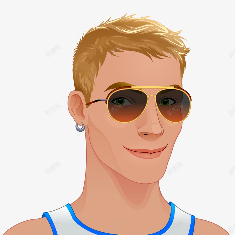 戴墨镜的帅哥矢量图ai免抠素材_88icon https://88icon.com 人物头像 人物设计 墨镜 头像设计 帅哥 形象设计 矢量图