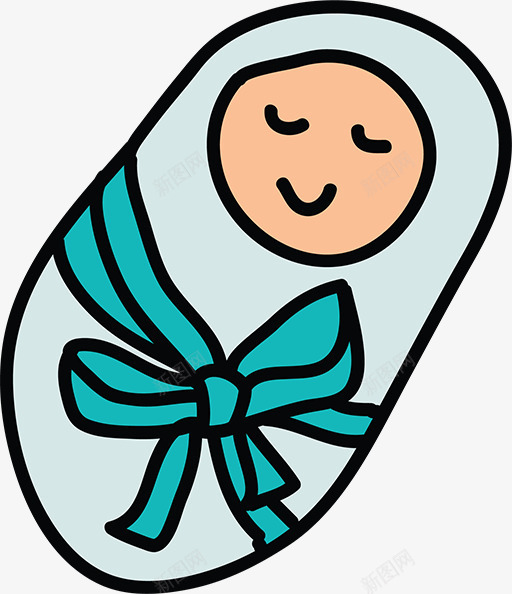 卡通Babypng免抠素材_88icon https://88icon.com baby用品 婴儿服饰 婴儿用品 蓝色裹布