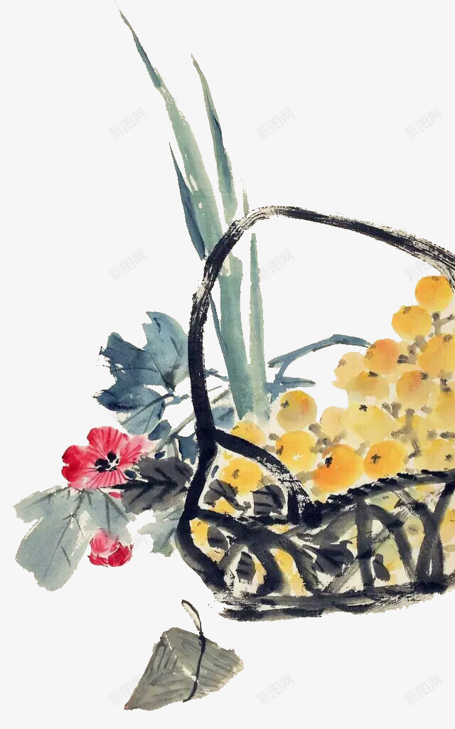 水墨中国画端午节装饰插图粽子花png免抠素材_88icon https://88icon.com 中国画 国画枇杷叶 枇杷插图 枇杷树 水墨 水墨中国画端午节装饰插图粽子花卉琵琶插图免费下载 端午节 粽子 花卉 装饰插图