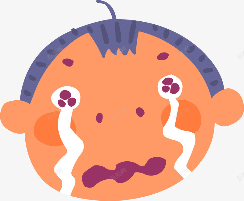 手绘孤独大哭的男孩png免抠素材_88icon https://88icon.com 卡通人物 卡通头像 大哭 孤独 孤独男孩 扁平头像 男孩