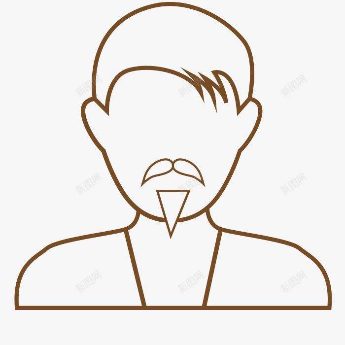 简笔人物头像png免抠素材_88icon https://88icon.com 人物简化 手绘 棕色线条轮廓 简图 简笔图 老人头像 胡子