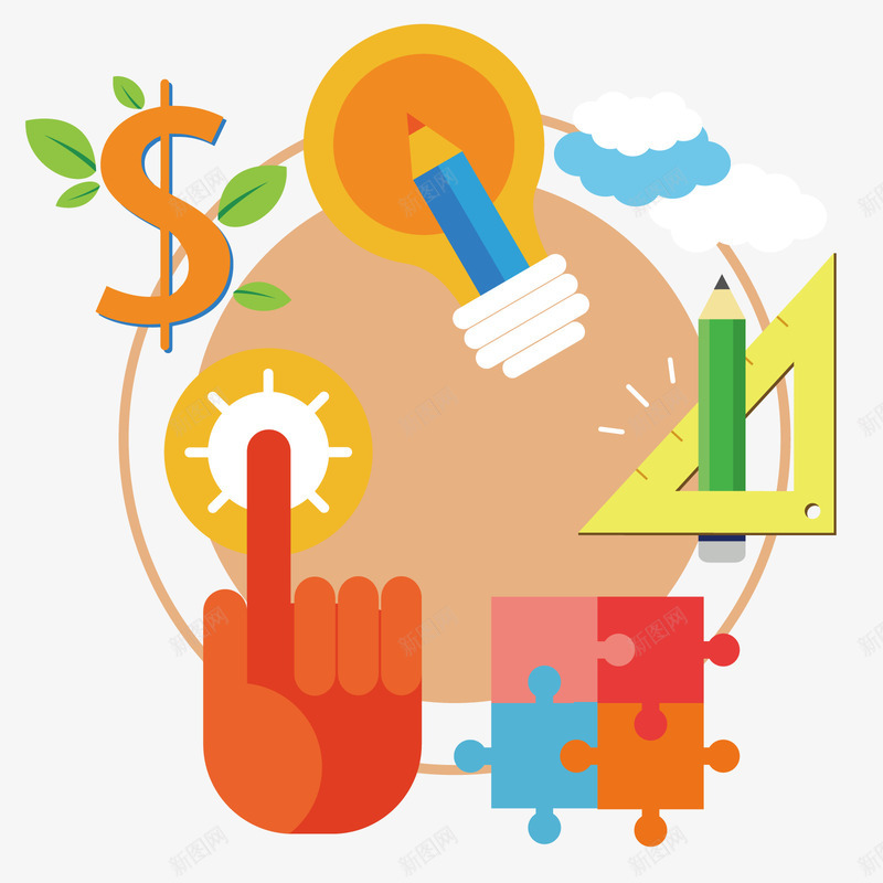 手指触屏png免抠素材_88icon https://88icon.com 尺子 扁平 拼图 金融