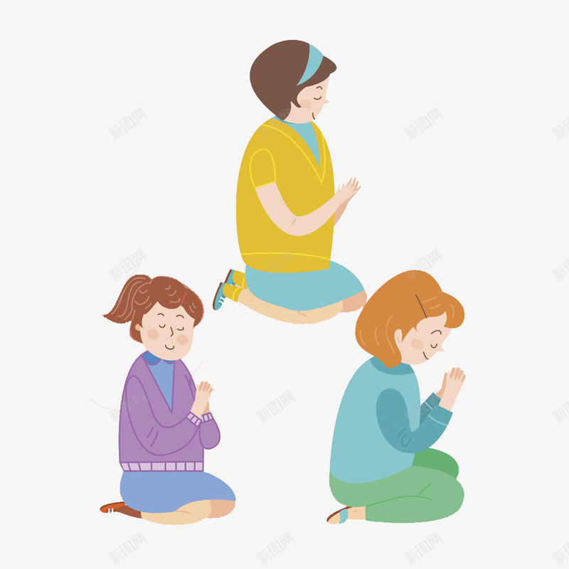 卡通虔心祈祷的孩子图png免抠素材_88icon https://88icon.com 人物画 卡通 孩子 手绘 插图 祈祷 虔诚 认真的