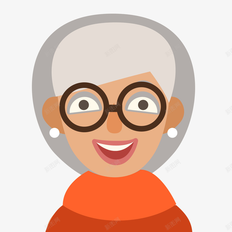 扁平化老奶奶头像矢量图ai免抠素材_88icon https://88icon.com 头像设计 微笑 扁平化 矢量图 老奶奶 老婆婆卡通 老年人