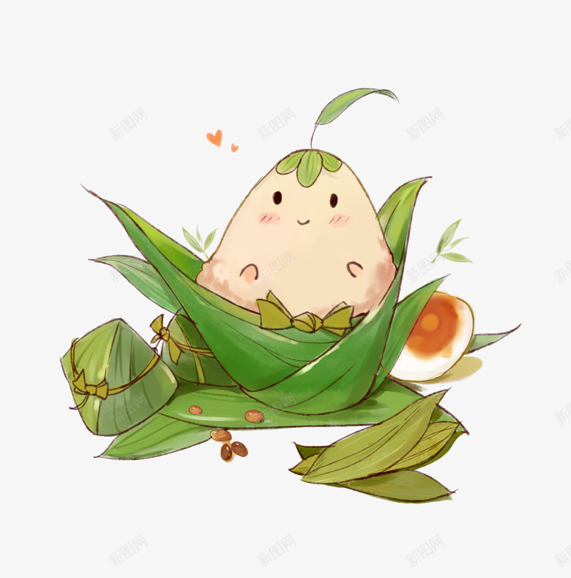 粽子皮里的粽子卡通图png免抠素材_88icon https://88icon.com 卡通 可爱的 大米 端午节 粽子 粽子皮 节日