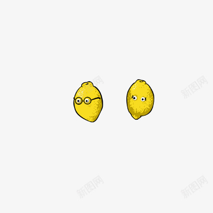 柠檬先生和柠檬小姐psd免抠素材_88icon https://88icon.com 创意卡通水果 创意柠檬 创意水果 卡通水果