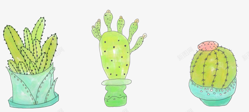 手绘仙人掌小清新植物png免抠素材_88icon https://88icon.com 仙人掌 卡通手绘 多肉植物 植物 盆栽 绿化