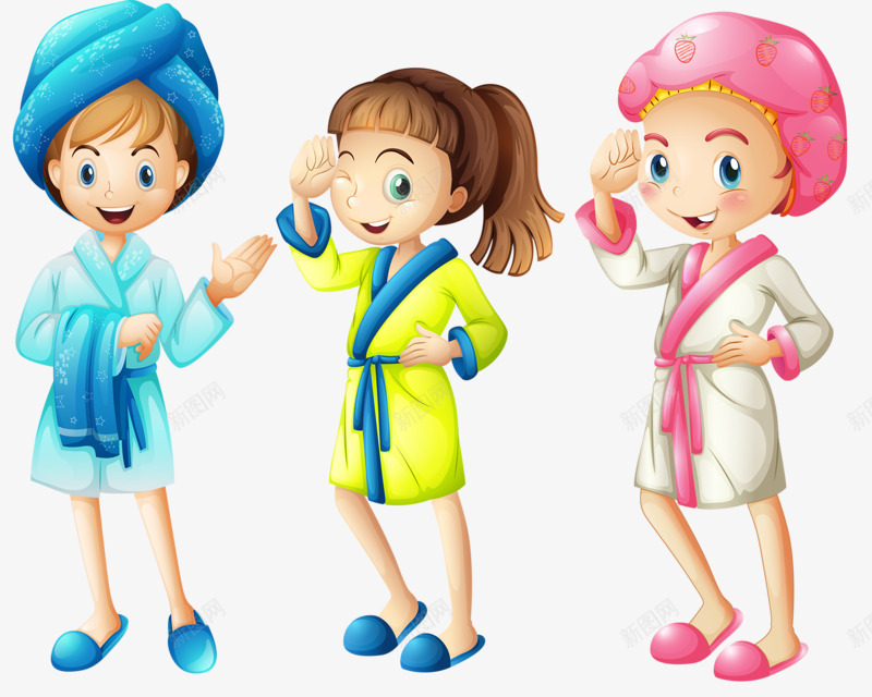 三个孩子png免抠素材_88icon https://88icon.com 卡通 孩子 宝宝浴巾 手绘 浴巾