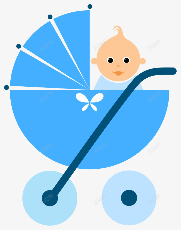 宝宝用品婴儿车png免抠素材_88icon https://88icon.com 可爱 宝宝用品
