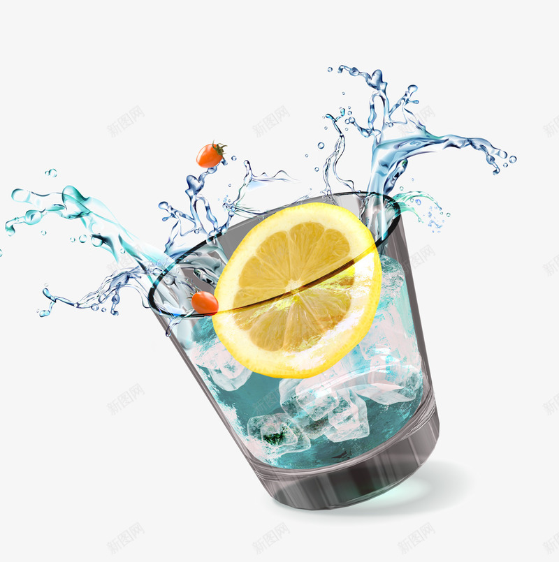 柠檬冰饮料psd免抠素材_88icon https://88icon.com 可口 柠檬 饮料