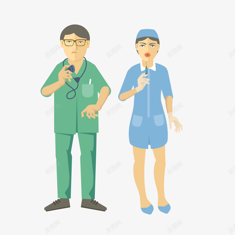 手绘卡通医生护士png免抠素材_88icon https://88icon.com 医护工作者 医生 医院 天使 护士 治疗 职业装
