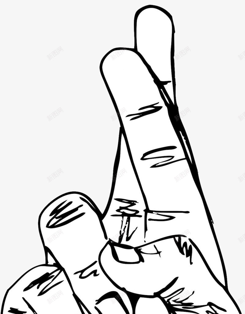 手绘黑白线条手指png免抠素材_88icon https://88icon.com 手指 手绘 素材 线条 黑白
