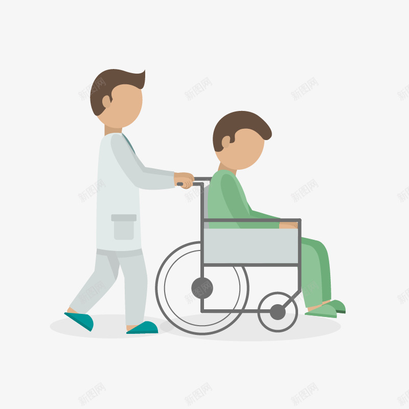 推轮椅png免抠素材_88icon https://88icon.com 住院 医生病人 医疗背景 医院 病人休息