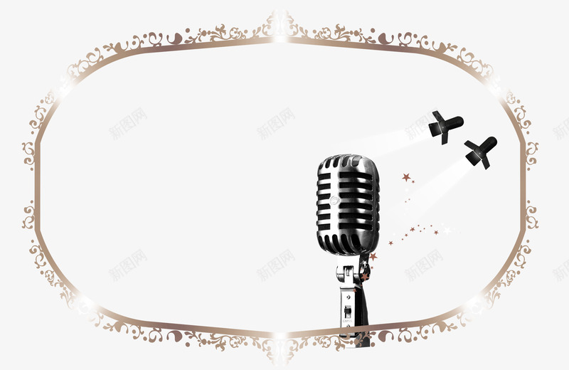 边框花纹背景psd免抠素材_88icon https://88icon.com 灯光 背景 花纹 话筒 边框