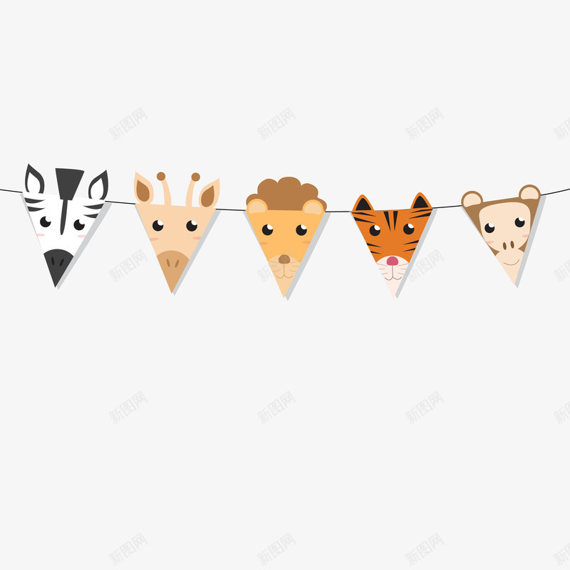 创意小动物条幅矢量图ai免抠素材_88icon https://88icon.com 动物头像 卡通 小动物 条幅 森林 装饰 矢量图