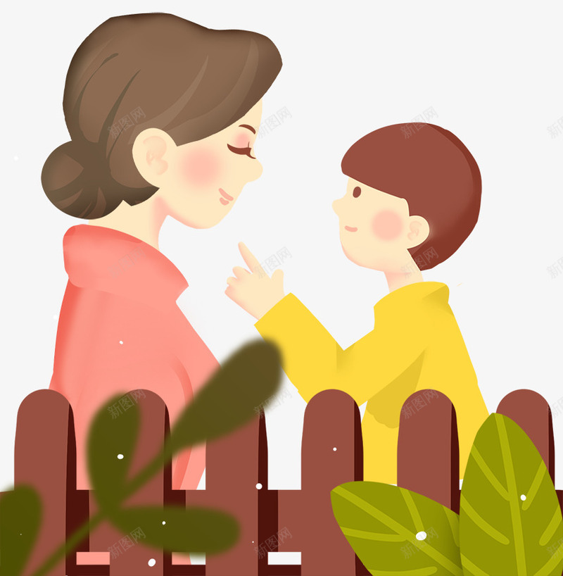 手绘人物插画母亲节妈妈与孩子插png免抠素材_88icon https://88icon.com 亲子插图 人物插画 妈妈与孩子 手绘 手绘人物插画母亲节妈妈与孩子插图免费下载 栅栏 母亲节 温馨的画面